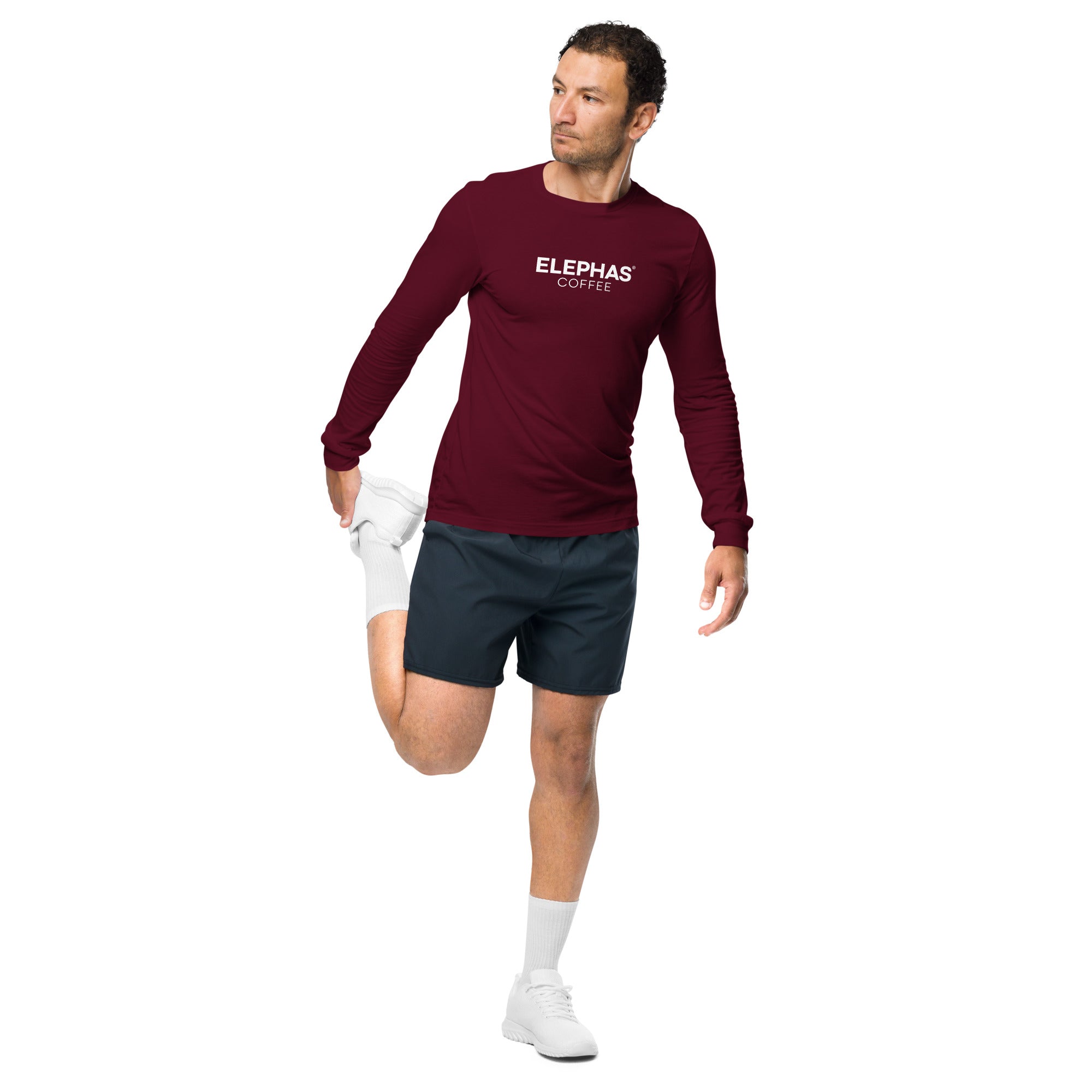 Elephas Coffee Unisex Long Sleeve Tee - Maroon