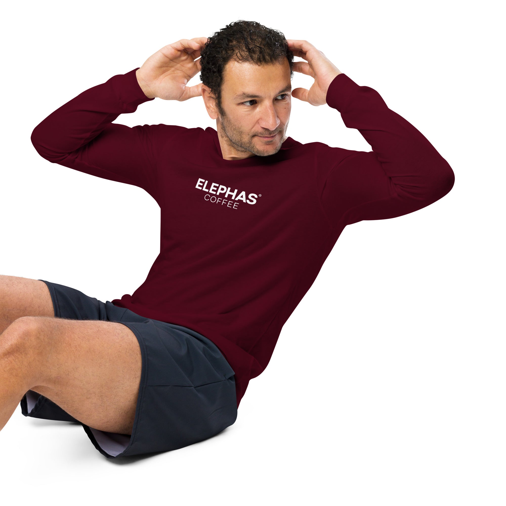 Elephas Coffee Unisex Long Sleeve Tee - Maroon