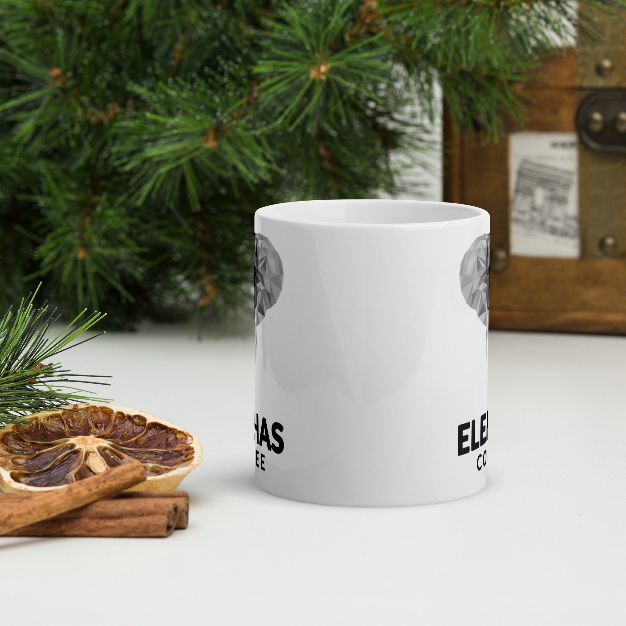 Elephas Coffee Logo - 11oz Ceramic Mug - White