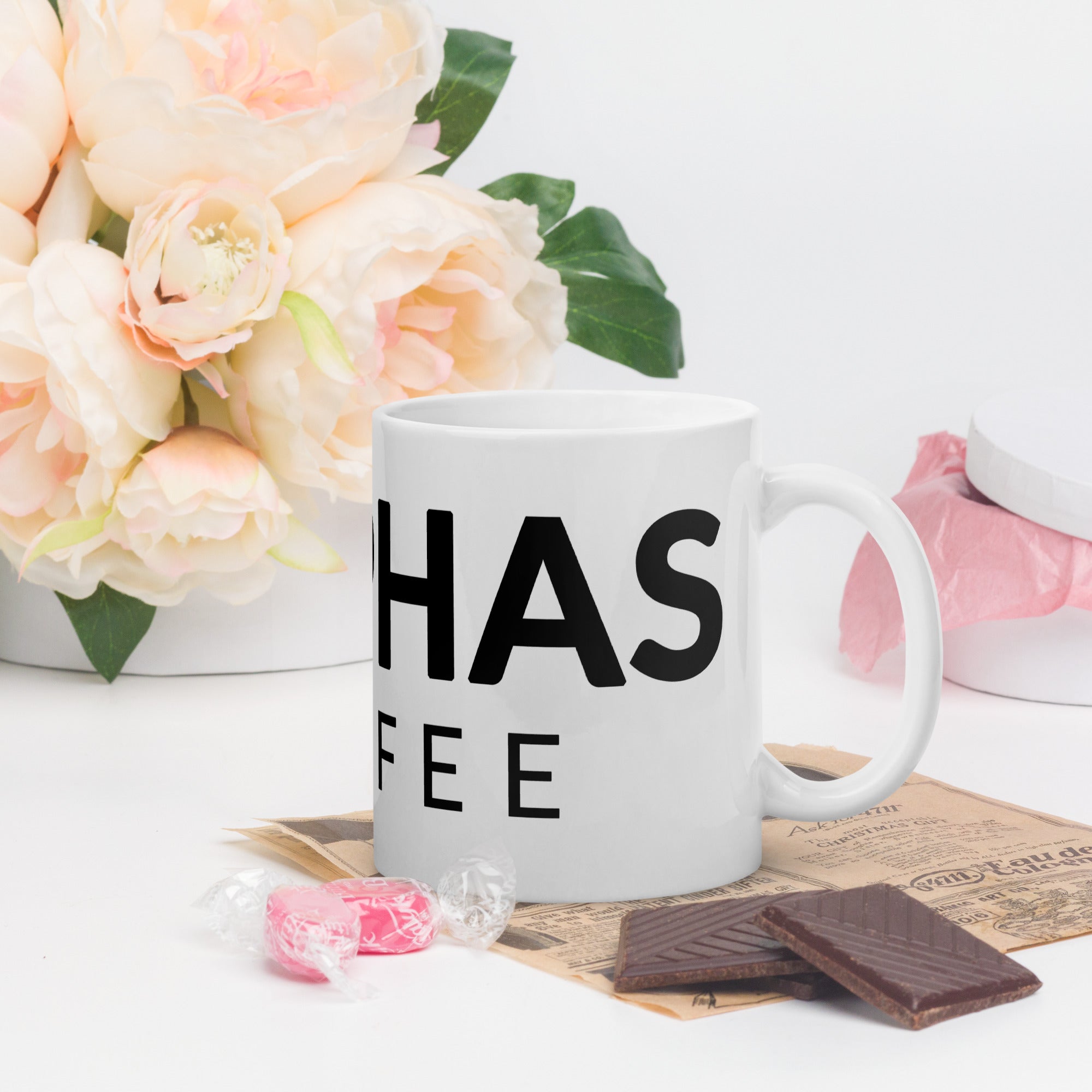 Elephas Coffee - 11oz Ceramic Mug - Glossy White