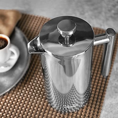 Mueller French Press Double Insulated 304 Stainless Steel Coffee Maker 4 Level Filtration System