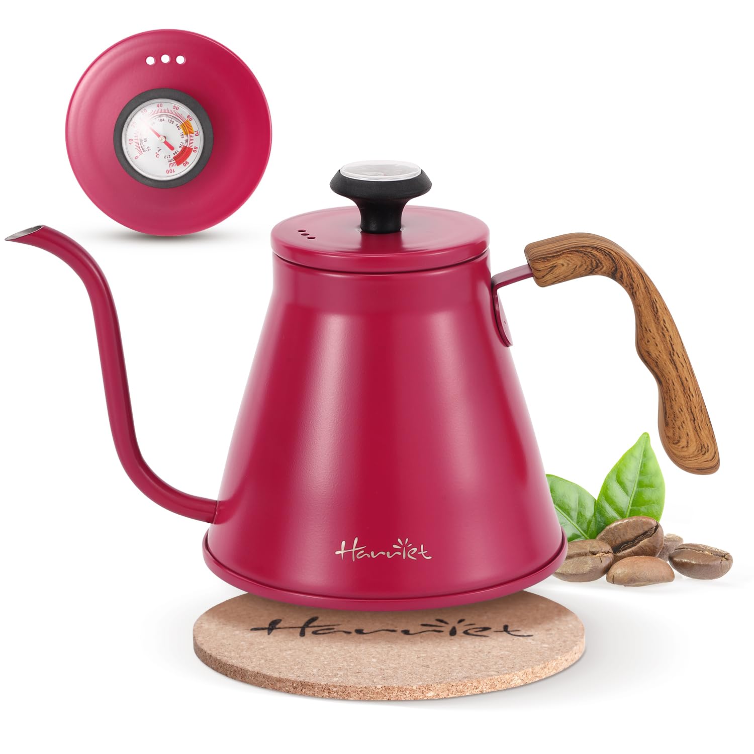 Harriet Gooseneck Kettle Pour Over Kettle with Built-in Thermometer