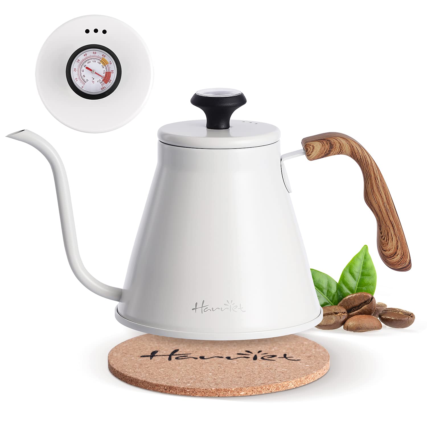 Harriet Gooseneck Kettle Pour Over Kettle with Built-in Thermometer