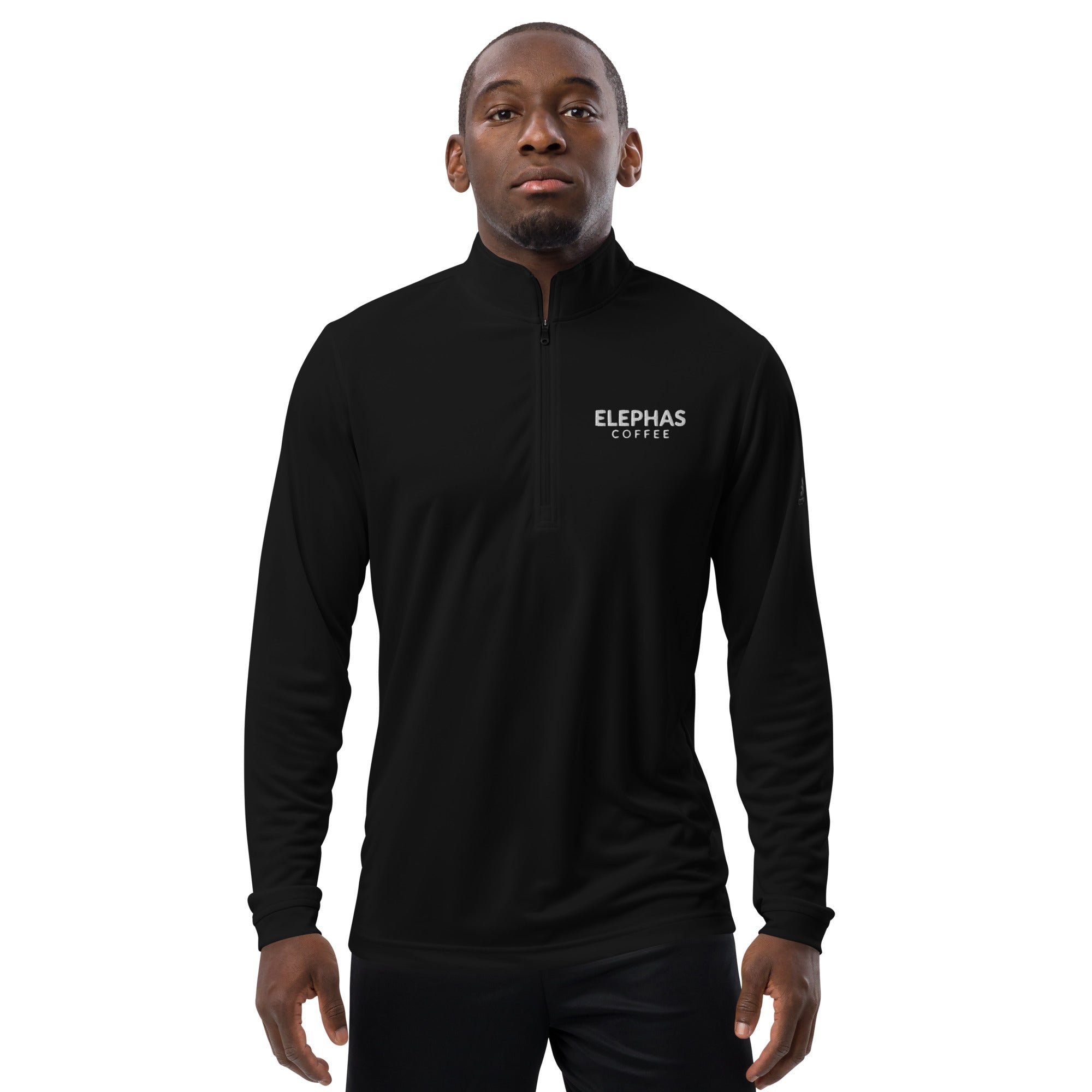 Elephas Coffee Adidas Quarter Zip Pullover- Black