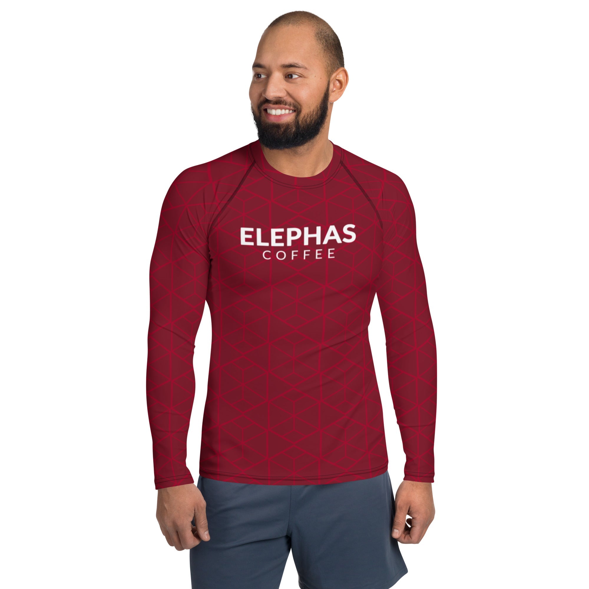 Rashguard All Caps Elephas Coffee - Géométrique pour homme