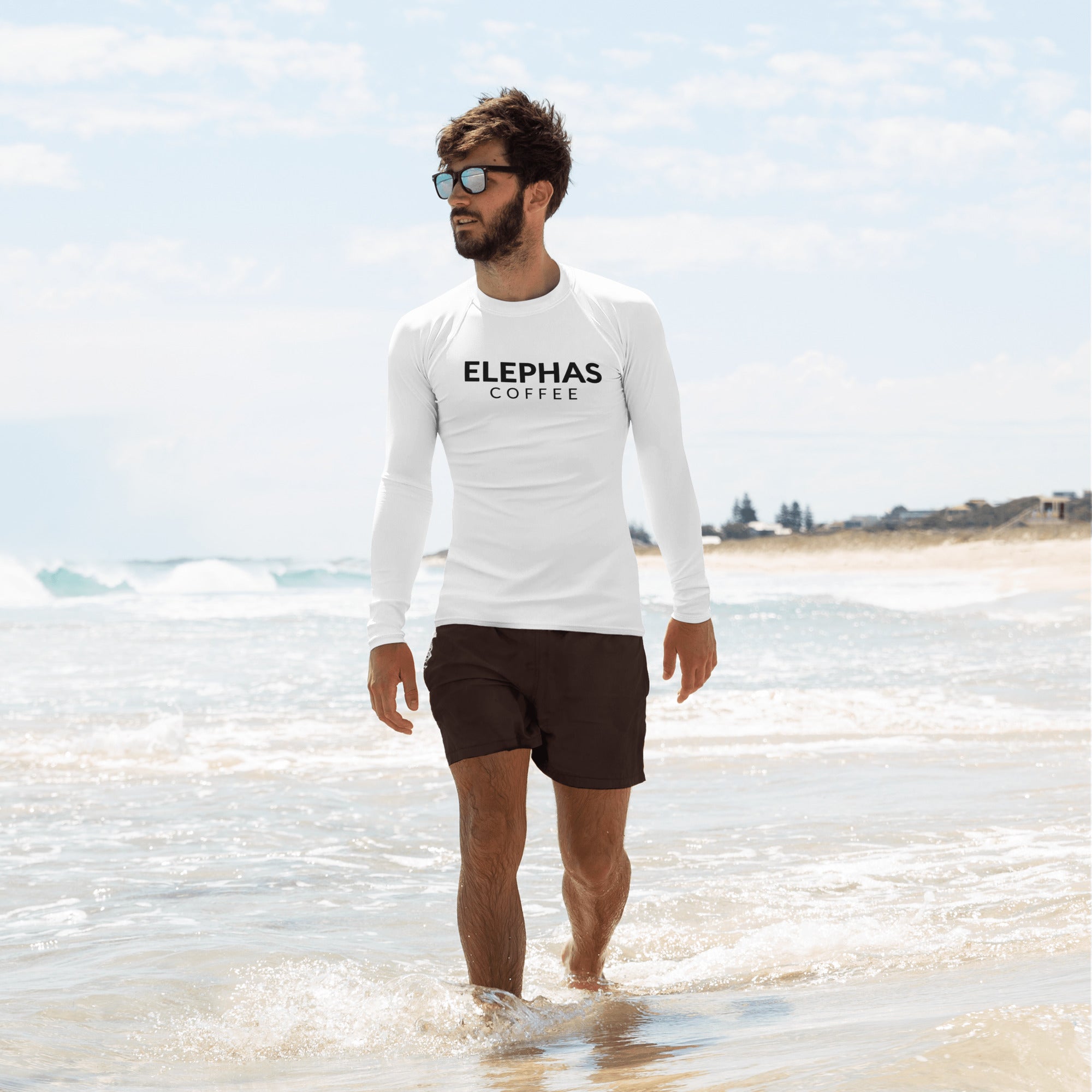 Rashguard Elephas Coffee All Caps pour homme - Blanc