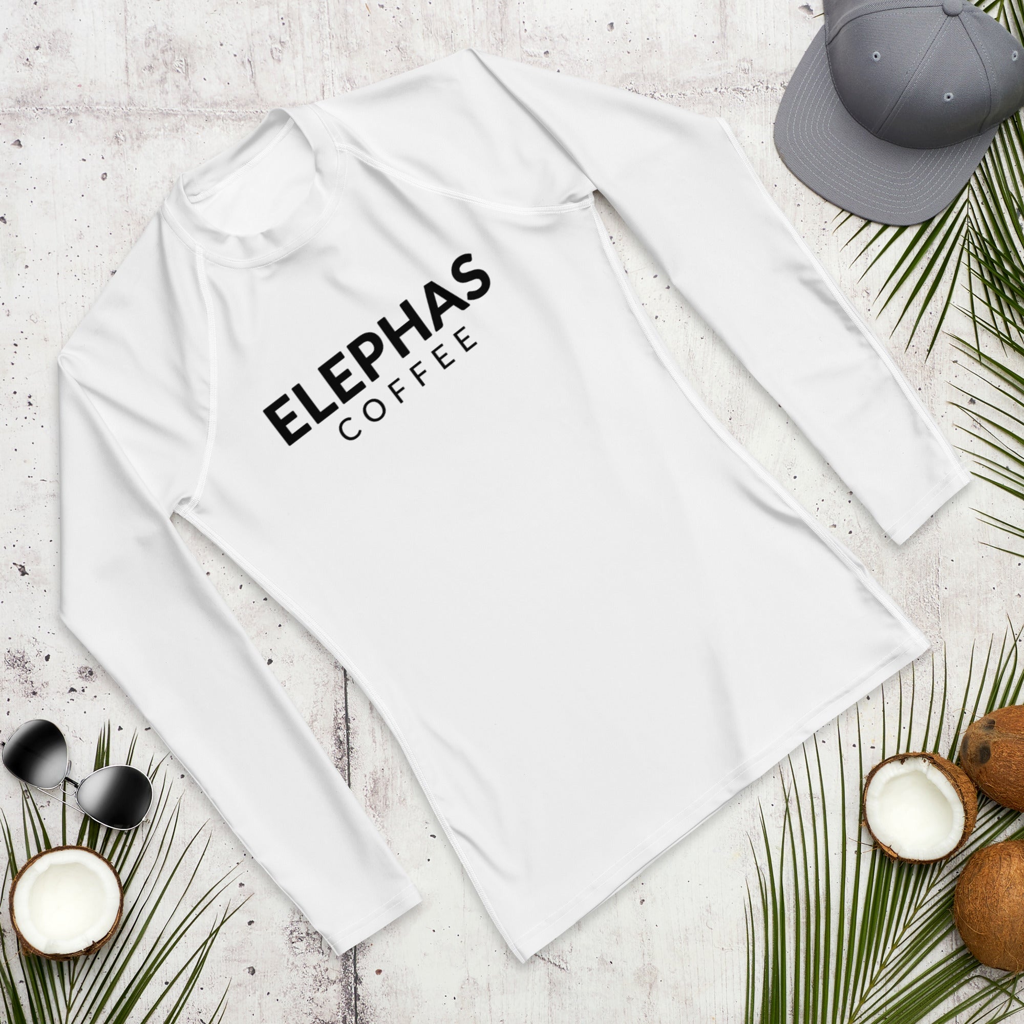 Rashguard Elephas Coffee All Caps pour homme - Blanc