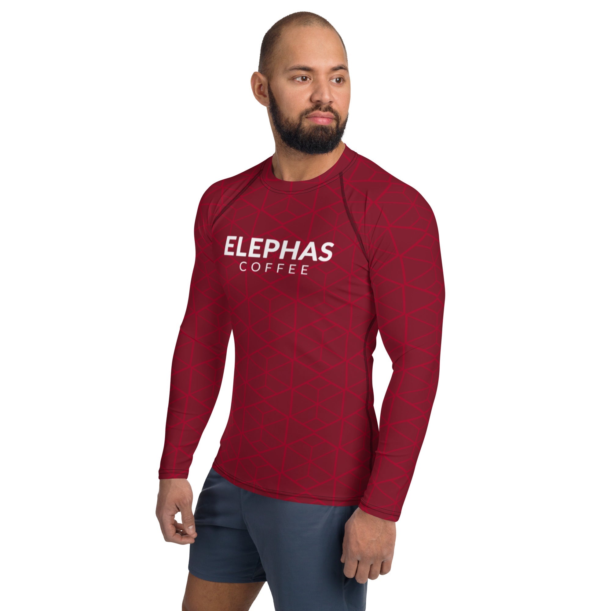 Rashguard All Caps Elephas Coffee - Géométrique pour homme