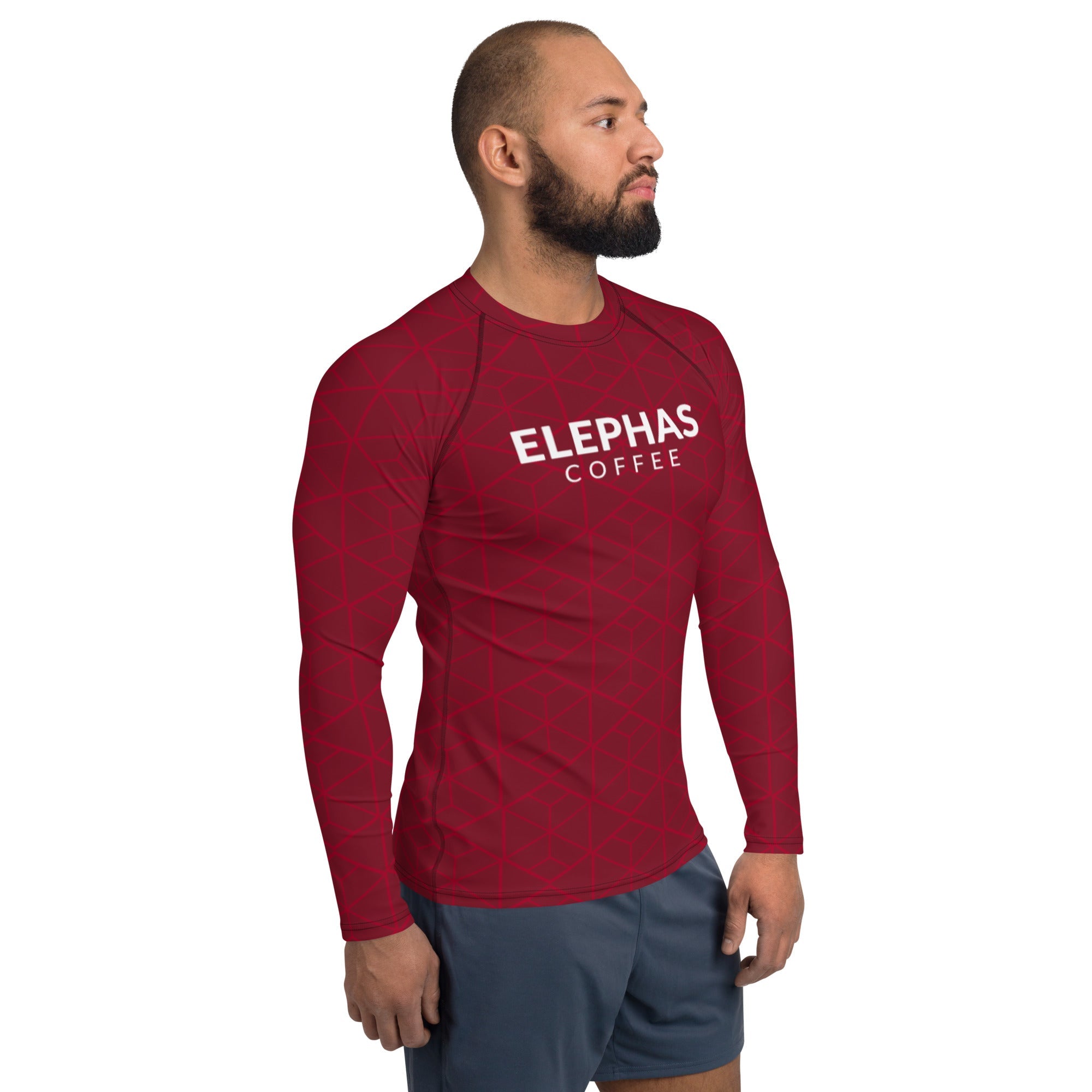 Rashguard All Caps Elephas Coffee - Géométrique pour homme