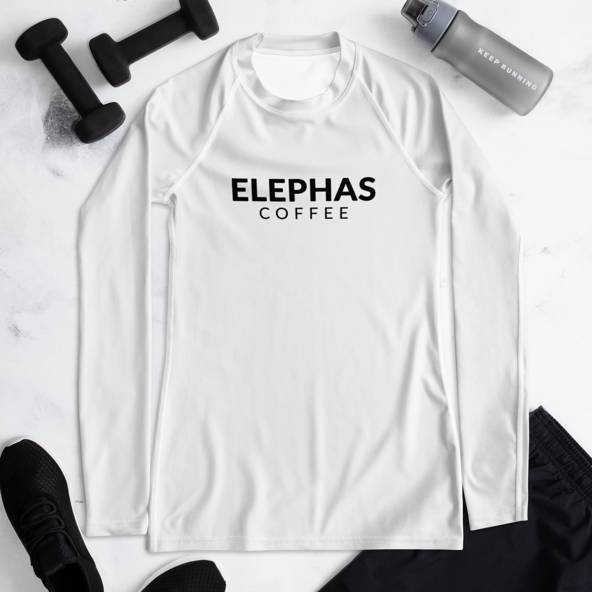 Rashguard All Caps Elephas Coffee - Blanc pour femme