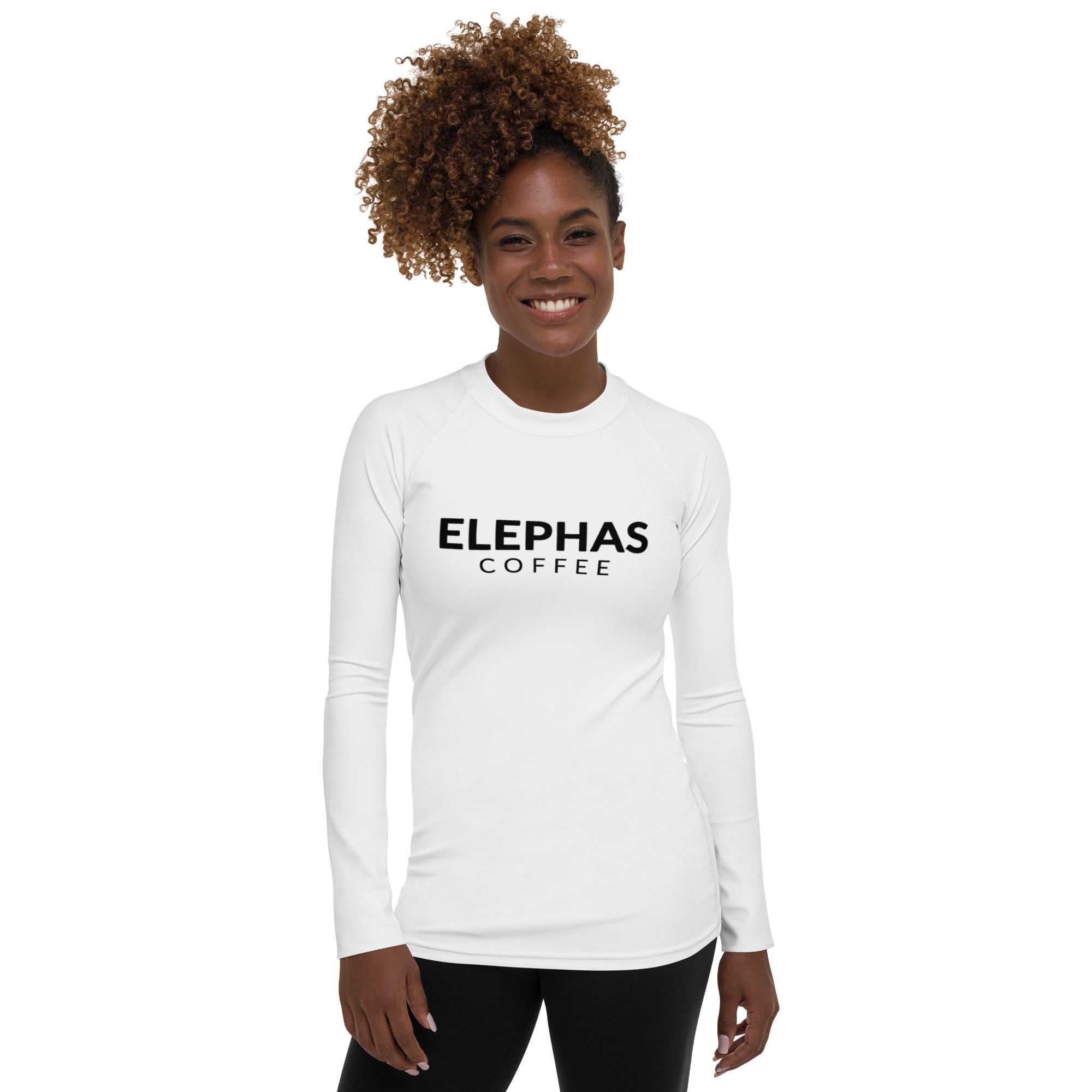 Elephas Coffee All Caps Rash Guard - Women's White