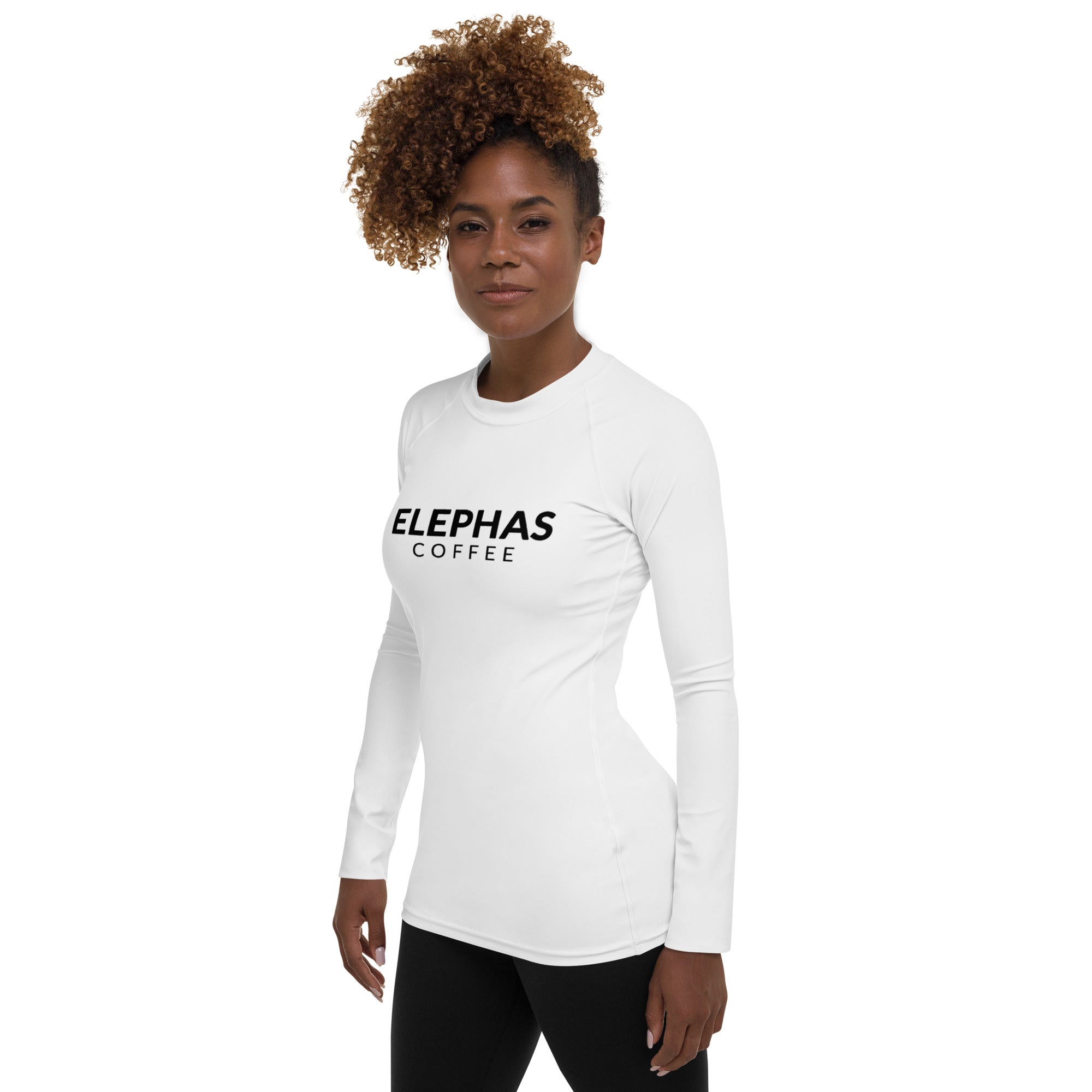 Elephas Coffee All Caps Rash Guard - Women's White