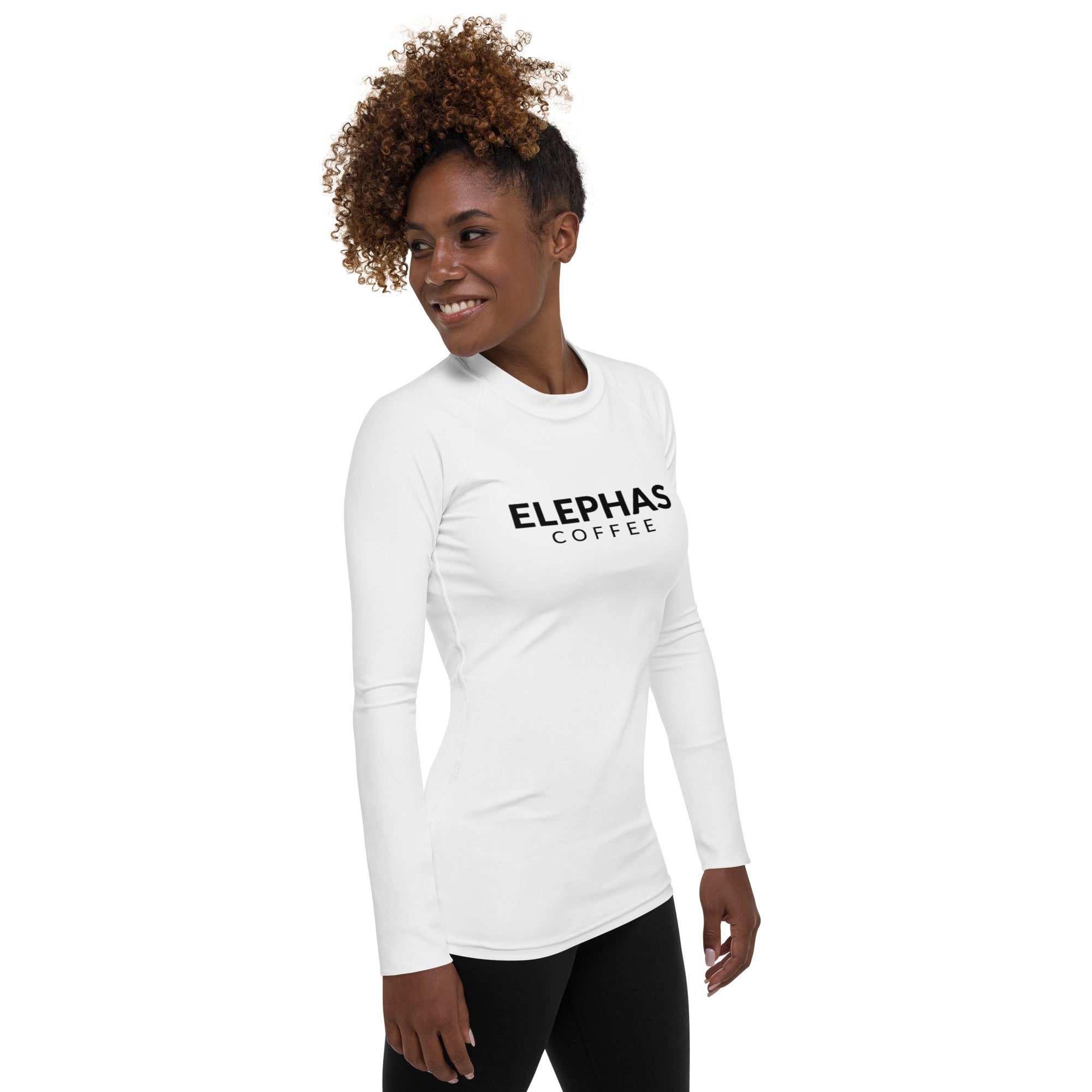 Elephas Coffee All Caps Rash Guard - Women's White