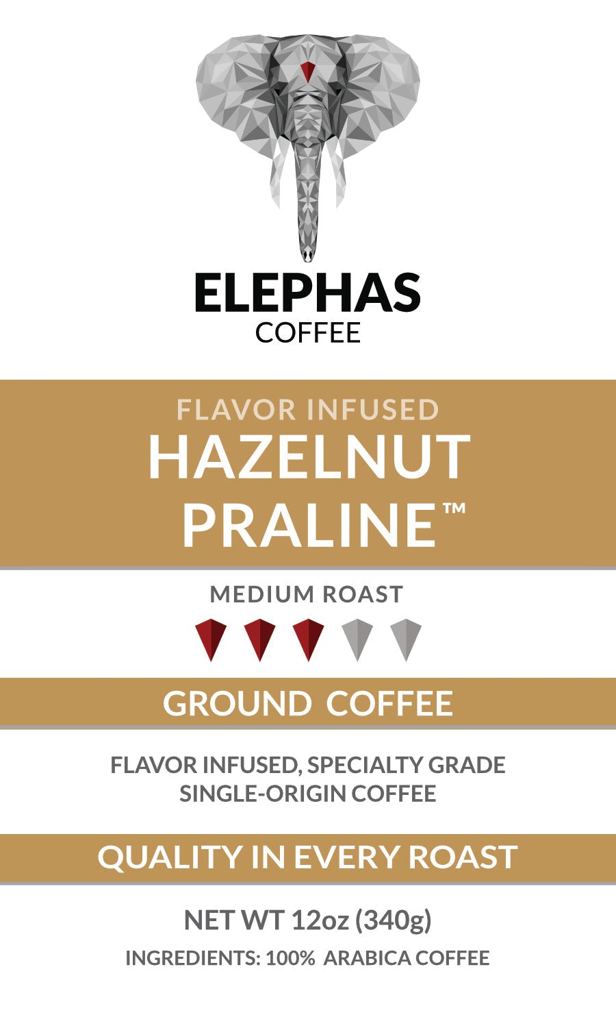 Praliné aux noisettes - Café de spécialité aromatisé d'Elephas Coffee