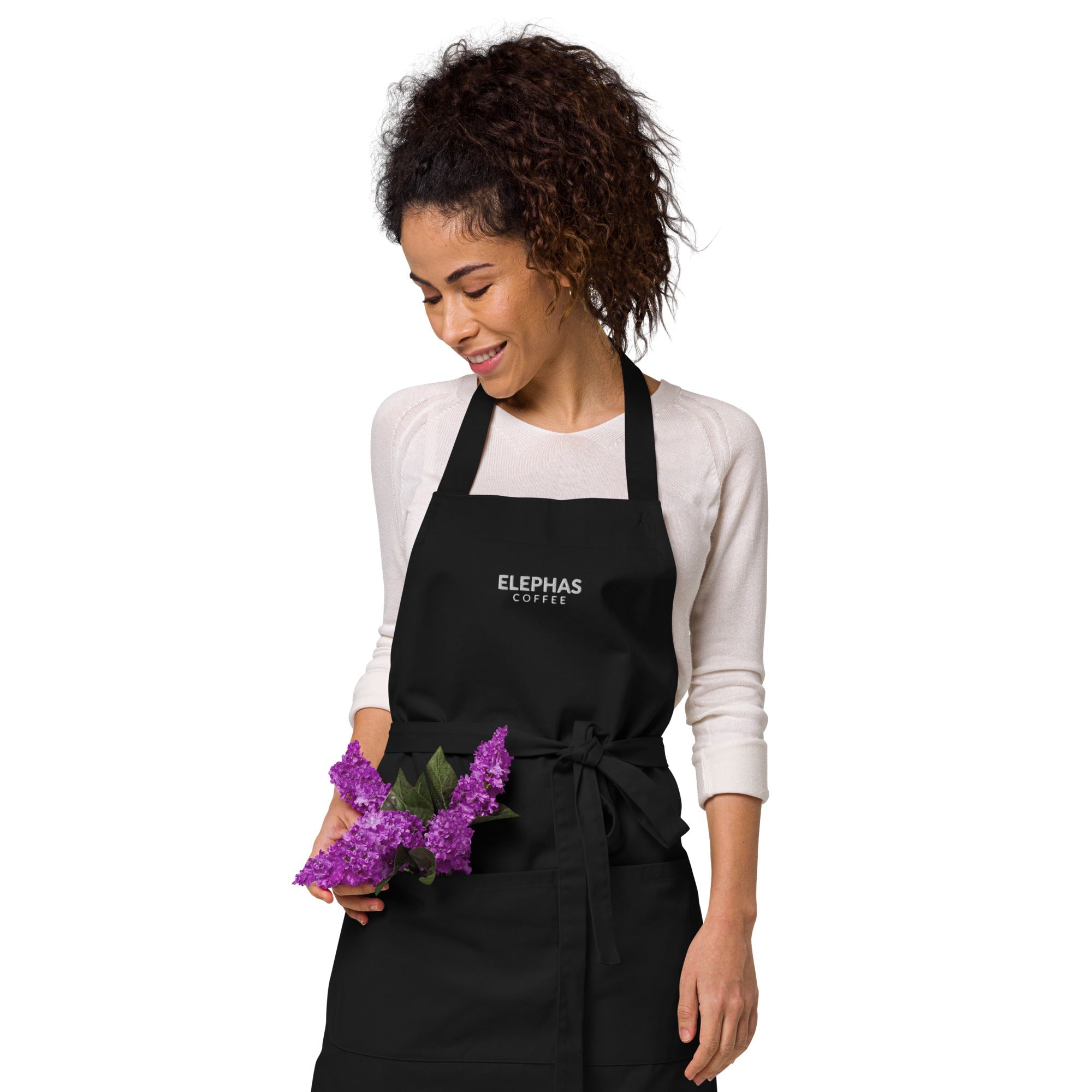 Elephas Coffee - All Caps - Organic Cotton Apron - Black