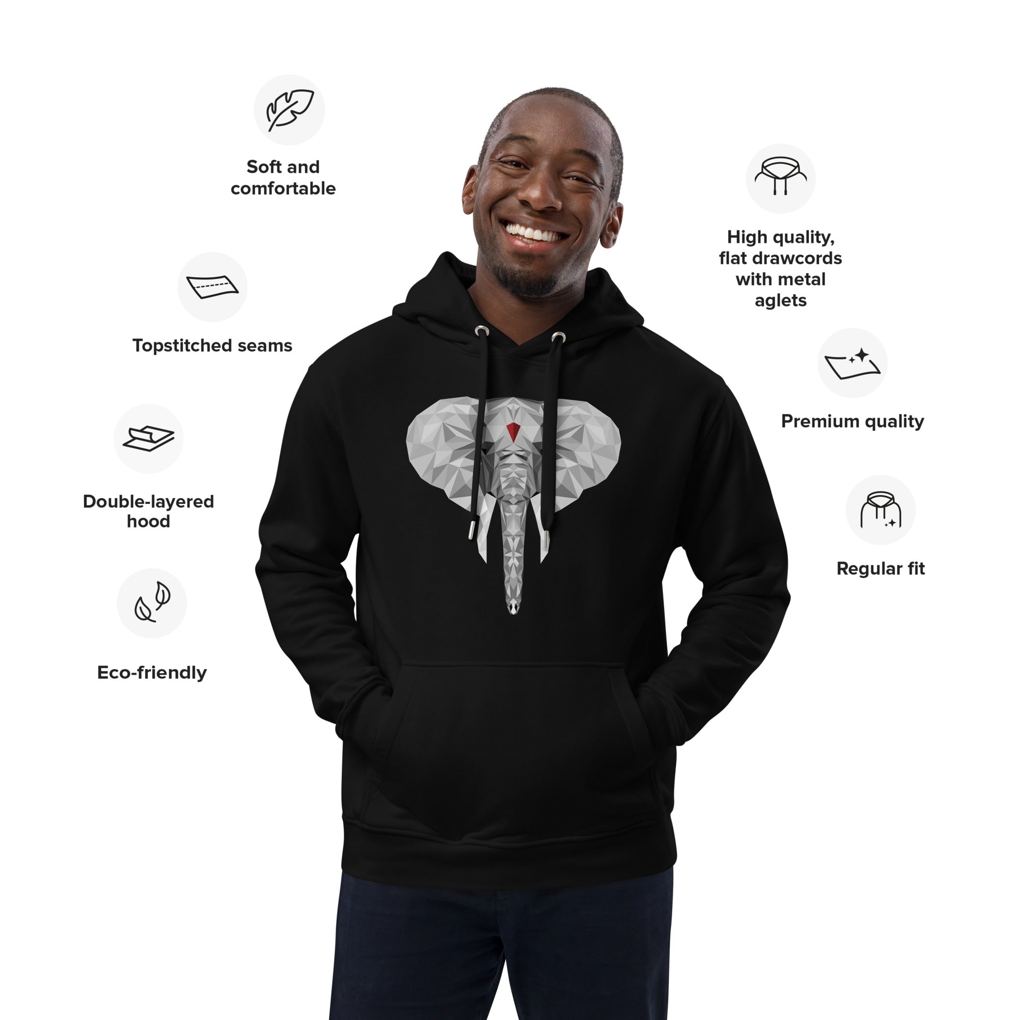 The Elephas Premium Unisex Eco-Hoodie - Black