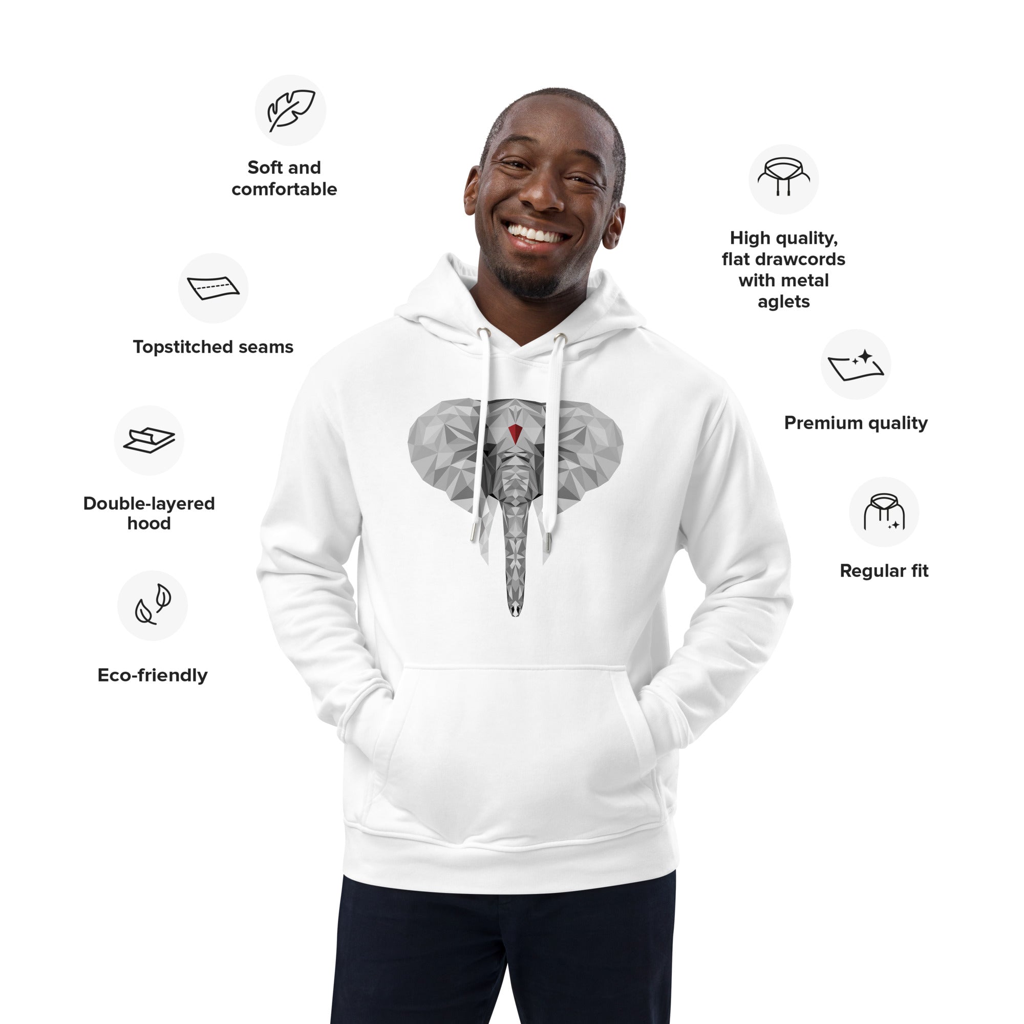 The Elephas Premium Unisex Eco-Hoodie - White