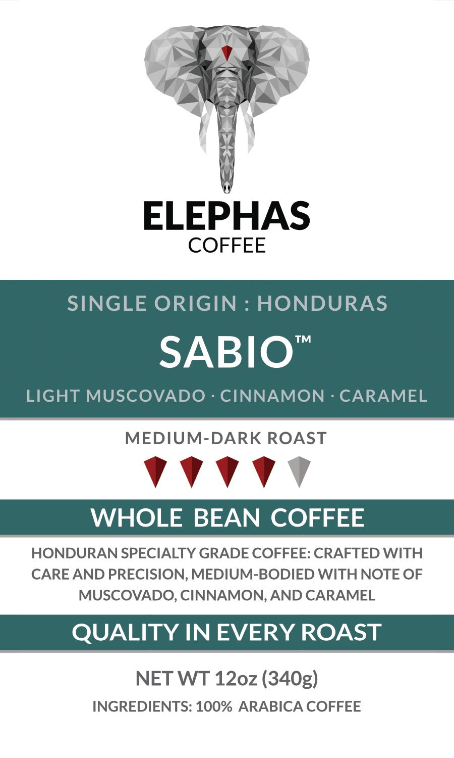 Café d'origine unique SABIO Honduras - Café Elephas