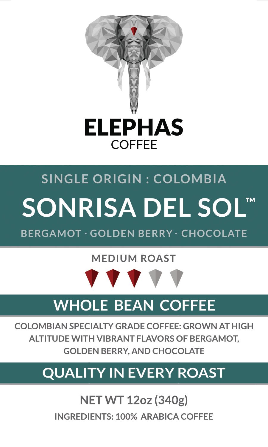 SONRISA DEL SOL Colombia Single Origin Coffee - Elephas Coffee®