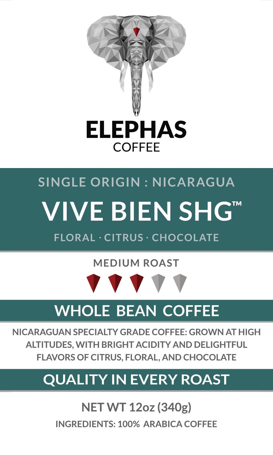 VIVE BIEN SHG Nicaragua Single Origin Coffee