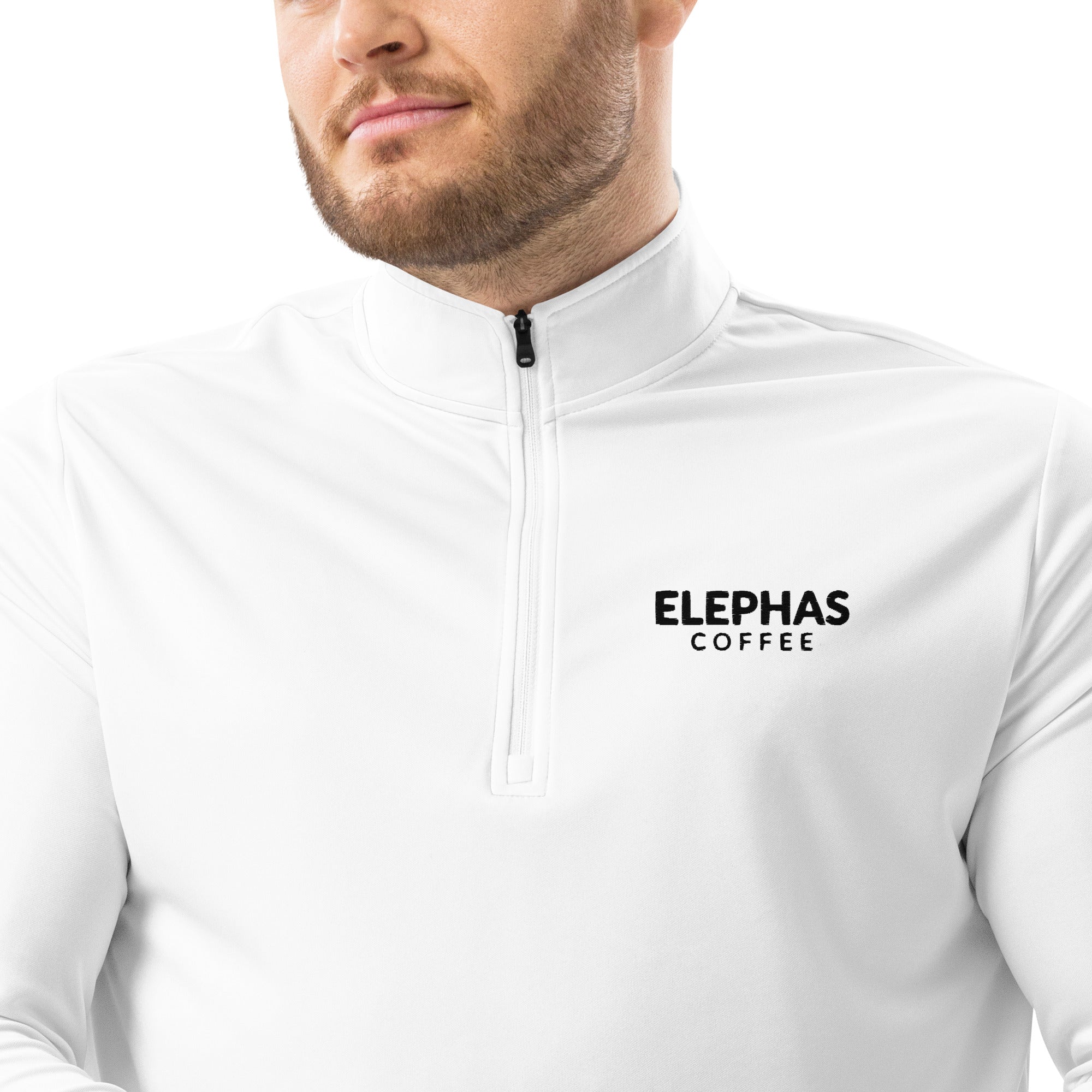 Elephas Coffee Adidas Quarter Zip Pullover - White