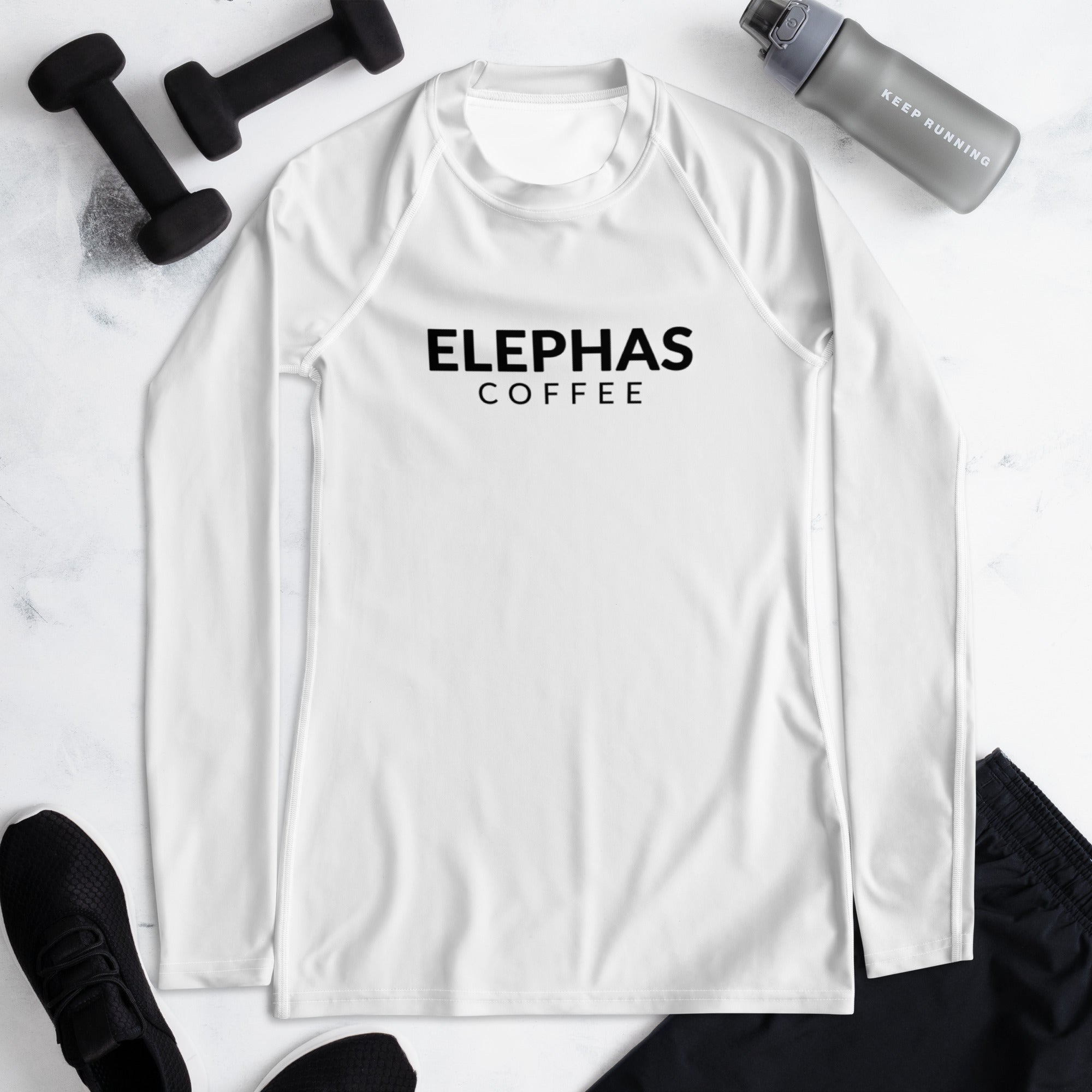 Elephas Coffee All Caps Rash Guard - Women's White