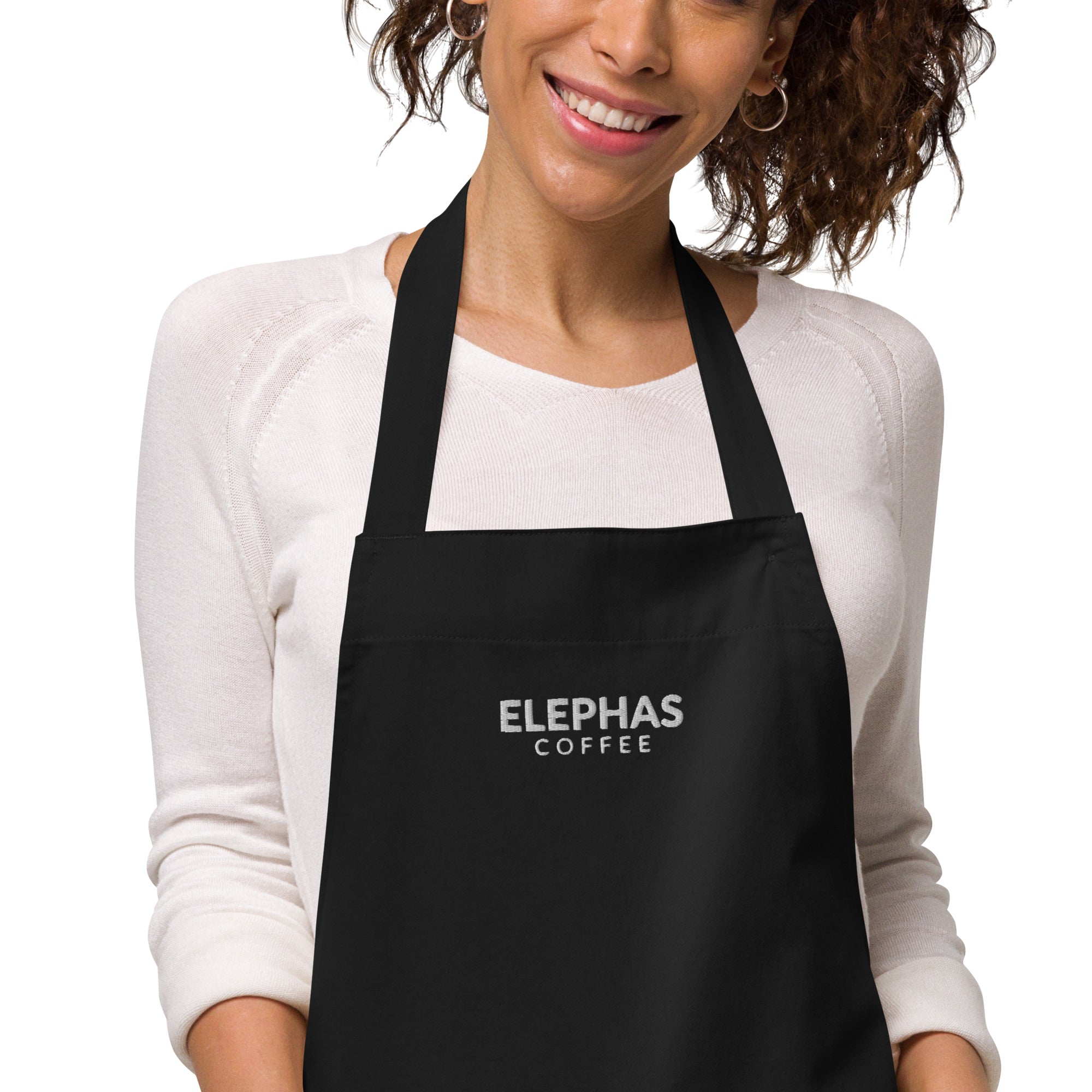 Elephas Coffee - All Caps - Organic Cotton Apron - Black