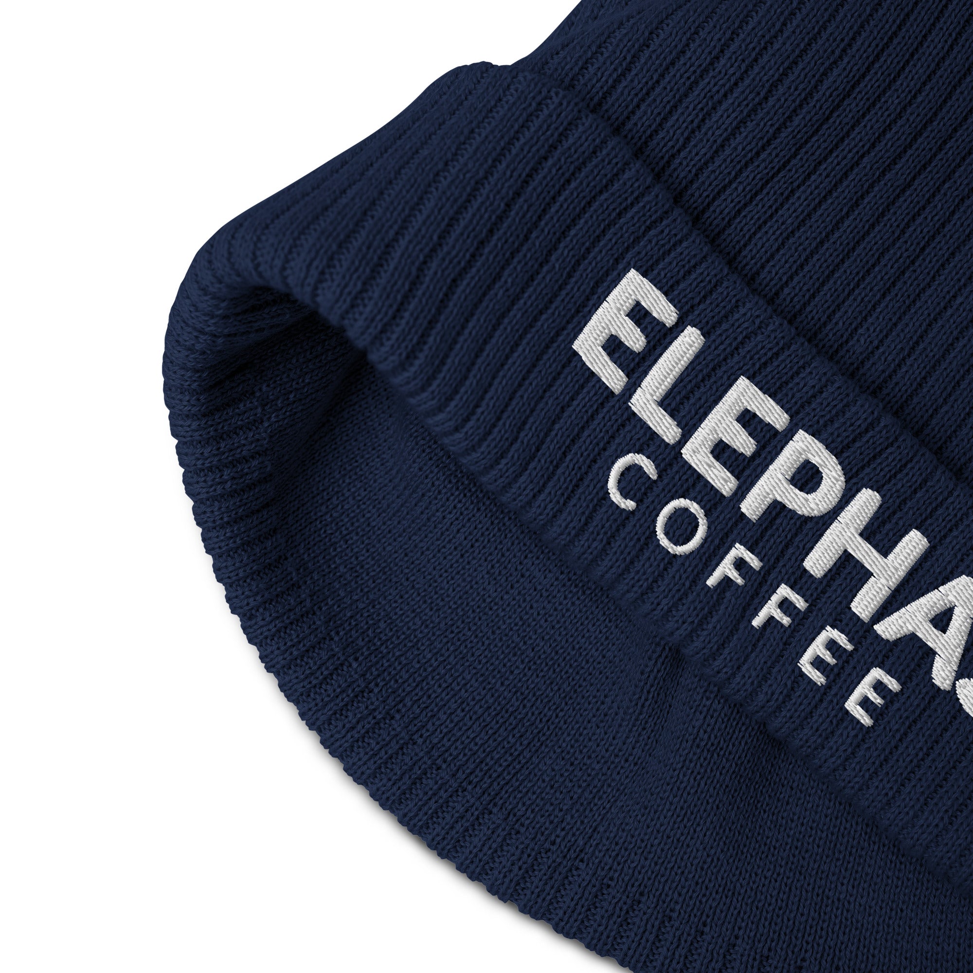 Elephas Coffee - All Caps - Organic Beanie - Navy